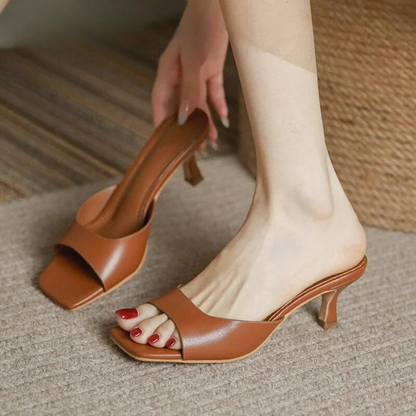 Valencia Soft Leather Slide Heels