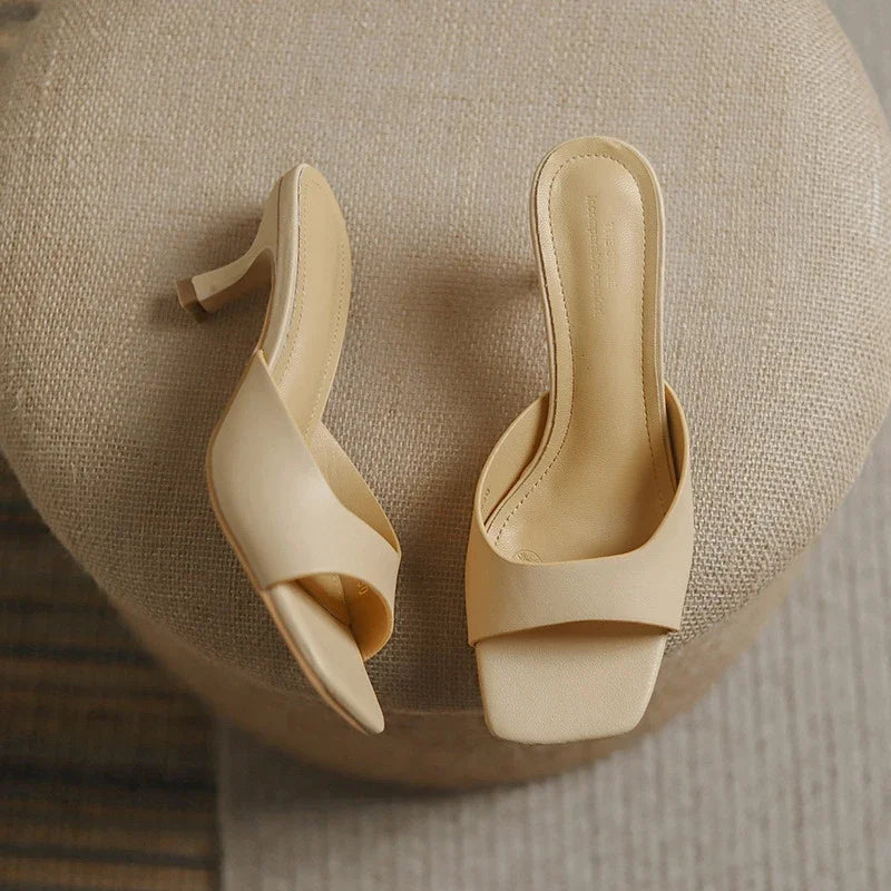 Valencia Soft Leather Slide Heels