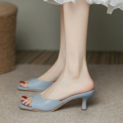 Valencia Soft Leather Slide Heels